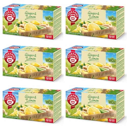 TEEKANNE - Ginger&Lemon Tea- Früchtetees mit Zitronen&Ingwer - 6x20 Tb (Dekond gift)