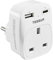 UK to European Travel Plug Adapter, Schuko Grounded Euro EU Plug Adapter with 2 USB Ports (1 USB C), for Most of Europe Spain Germany France Iceland Poland Russia and More (Type E F) White