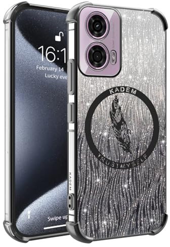 XINYEXIN Funda Glitter para Motorola Moto G24 / Moto G04 / Moto G04s, Carcasa Antigolpes TPU Transparente Bling Brillante Brillo Ultradelgado Slim Bumper Case - Negro