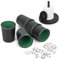 Schocken Set 5 Würfelbecher Leder 25 Würfeln Schockbesteck Holz mit 14 Scheiben und Ständer Schockbesteck Set für Jule Meiern Maxen Mörkeln Schwarz und Weiß 10X10cm