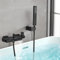 HUCKLE Schwarz badewannenarmatur mit handbrause, Wasserfall Armatur Badewanne mischbatterie badewanne, Wandmontage Wannenarmatur