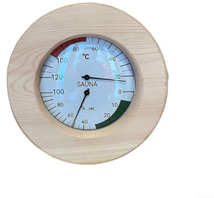 Eawfgtuw Thermomètre hygromètre pour sauna - 2 en 1 - En bois - Thermomètre numérique pour sauna - 0 ℃ - 120 ℃