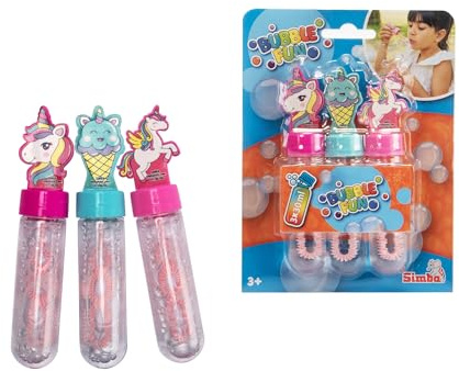 Bubble Fun Lot de 3 Mini bâtons à Bulles de Savon Licorne 3 x 30 ML alcalin à partir de 3 Ans