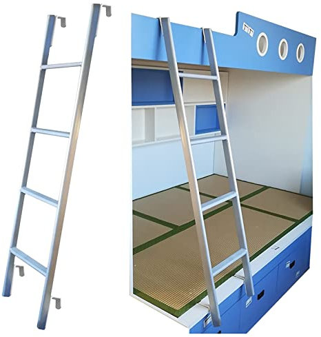 DONGGANSHI Ladder RV Bunk Ladder Universal Bed Ladder, Metal Step Hanging Twin Climb Ladders for Dorm/Loft/Bedroom, Adjustable 4/5 Steps Slanted Ladder