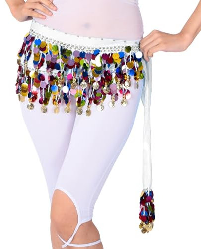 Pailletten Rock Rosa Roter Glitzer Rock,Silber Rock,Damen Pailletten Glitzer Quasten Mini Rock,Bauchtanz Hüfttuch Cowgirl Rock,Steampunk glitzerrock pailettenrock fransenrock,White