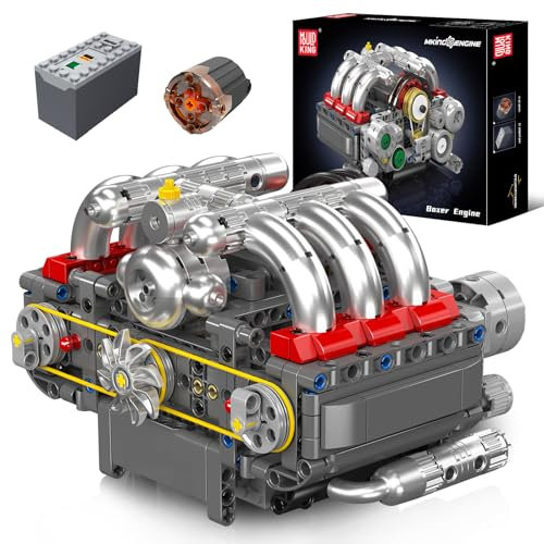 Mould King 10193 Technik Motor Bausteine Modell, 609 Teile Klemmbausteine Engine Spielzeug Set als Geschenk und Sammlerstücke (ab 14 Jahren Jungen/Mädchen)