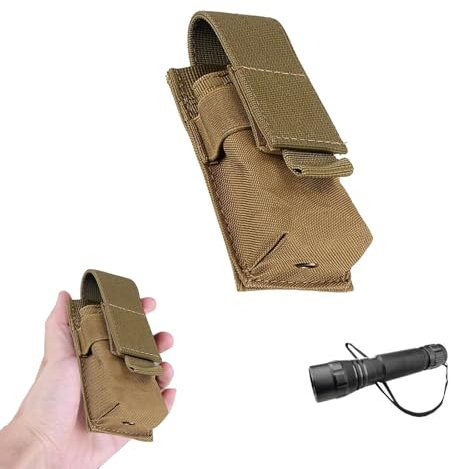Raheem Torch Pouch molle Pouches Small molle Pouch 600D Nylon Torch Holder Small Belt Pouch for Flashlight Outdoor Sports Camping Hiking Accessories