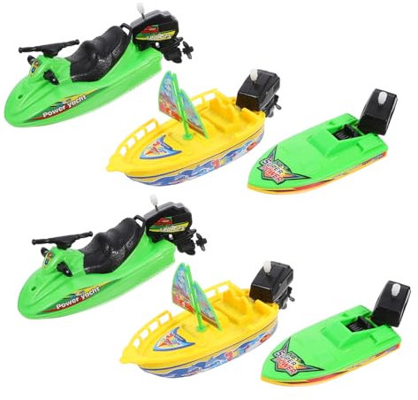 TOYANDONA Aufziehboot Kinder Boot Aufziehen 5 Sätze Bootssegeln Badespielzeug Aufziehen Spielzeugboote Zum Im Wasser Für Die Badewanne Kinderplanschbecken Badespielzeug Für Babys Plastik 6 Stück * 5