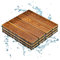 Holdes Azulejos de Patio de Madera, Azulejos de terraza al Aire Libre,3 Losas de Madera | Azulejos Antideslizantes de césped de Pasarela de de 12 X 12 Pulgadas, Piso Exterior de