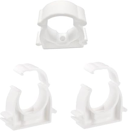 YGCQFH 24 Pcs Plastic Pipe Clips,Snap-On Single Tube Clips (25mm Inner Diameter) - White Water Pipe Clamps