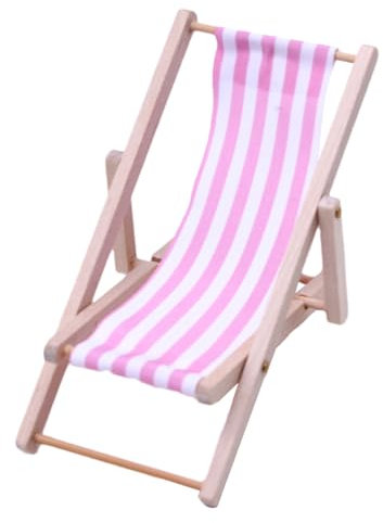 Generisch Miniatur-Loungesessel,Miniatur-Strandstuhl,Klappbare Liegestuhl-Dekoration -Lounge-Stuhl-Modell, Stuhl-Spielzeug für Zuhause, Schreibtisch, Gartendekoration, Möbelzubehör