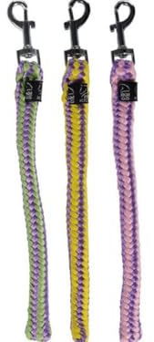 HKM Cuddle Pony Lead Ropes Set Of 3 Yellow/Green/Rose Lilac One Size