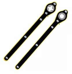 NADCFN Sollevatore Auto cric per Trasmissione 2/4 pz Auto Scissor Chiave A Cricchetto Garage Pneumatico Ruota Lug Chiave Maniglia Strumenti di Riparazione Auto in Acciaio al Carbonio(2Pcs)