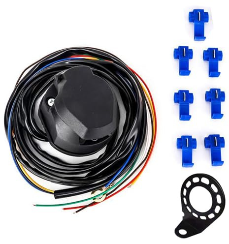 BUBEFSKD Impianto Elettrico Traino Gruppo Presa A 13 Pin Cavo Inguainato da 2 Metri Presa per Rimorchio Roulotte Adattatore Elettrico Adattatore