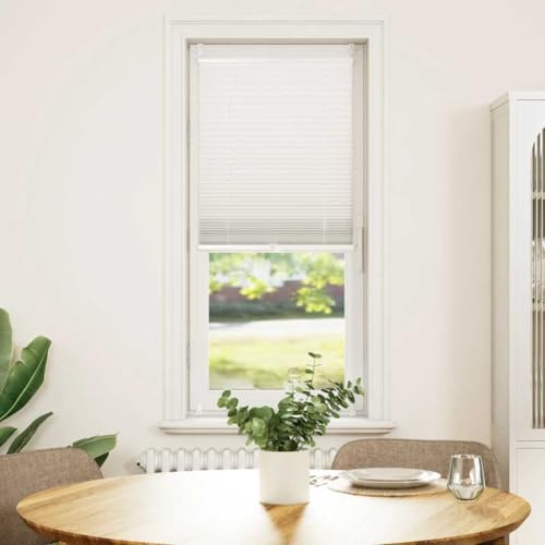 Rollo Dachfenster Verdunkelungsrollo,Plissee Faltrollo Rollo Plisseerollo 50x150cm Weiß,Fensterabdeckung für Wohnzimmer und Badezimmer