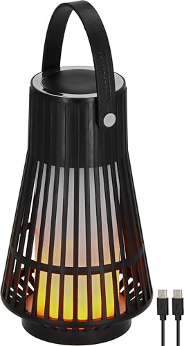 Brennenstuhl Akku LED Outdoor Lampe FL 100 A, Flammeneffekt, Campinglampe | IP44, tauschbarer Akku, max. 20h Leuchtdauer, USB C Ladefunktion, Ambientebeleuchtung für Garten & Outdoor