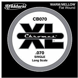 D'Addario CB070 Chromes Bass Guitar Single String, Long Scale .070