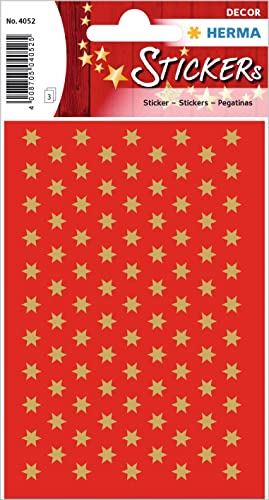 HERMA 4052 Aufkleber Sterne Gold mini, 285 Stück, 6 mm, Stern Sticker aus Papier, Weihnachtssticker Sternaufkleber für Weihnachten Geschenke Adventskalender Dekoration Kinder Belohnung DIY Basteln