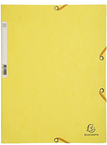 Exacompta - Réf. 55529E - 1 chemise à élastiques - pochette 3 rabats - en carte lustrée 400 g/m2 - dimensions 24 x 32 cm pour documents au format A4 - couleur jaune citron