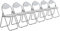 Harbour Housewares Padded Folding Chairs - Easy Store Metal Frame Office Bedroom Seating - Max Load: 114kg - White - Pack of 6