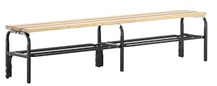 Sypro | Umkleidebank | 1500 x 350 x 450 mm | Holz | anthrazitgrau RAL 7016 | Einseitig, mit Schuhrost, Länge 1500 mm, anthrazit