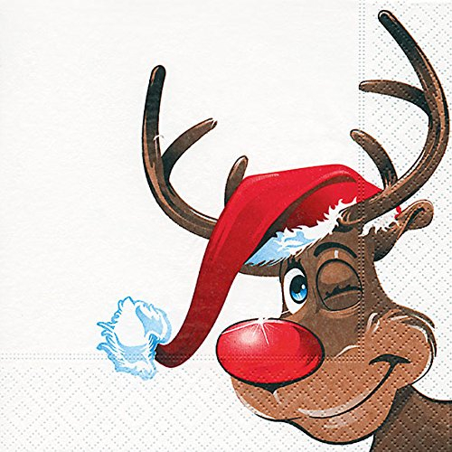 20 Servietten Rudolph / Rentier / Winter / Weihnachten 33x33cm