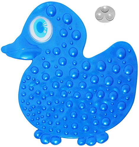 alles-meine.de GmbH XL - Duschmatte/Badewanneneinlage - Ente - blau - Anti Rutsch - mit Noppen & Saugnäpfe - aus Silikon - Einlage z.B. für Dusche/Badewanne - rutschfest ..