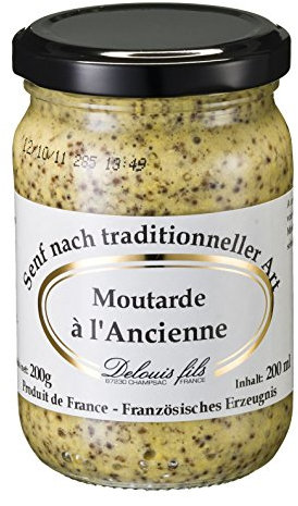 Moutarde à l'Ancienne, Senf nach traditioneller Art, grober Senf aus Frankreich, 200g