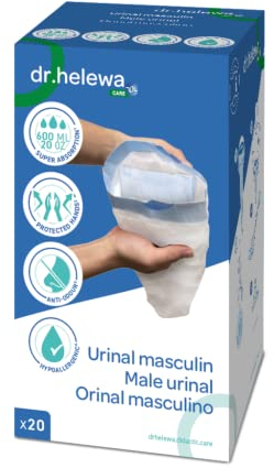 20 SACCHETTI URINALE MASCHILE. CHIUSURA CON LACCI INTEGRATI. Mis.18X40cm. Assorbe 600ml. Tutto DIVENTA SOLIDO GEL.