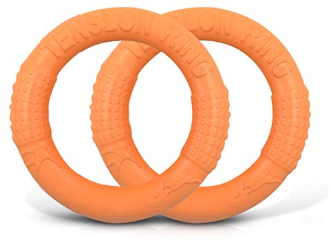 PETCUTE Hundespielzeug - Unzerstörbarer Kauspielzeug Gummiring - Hund Frisbee Beissring - Hunde Fliegen Ring Frisbee - 2 Stücke - Für mittelgroße und große Hunde