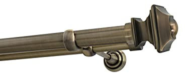 Sento 25/16mm Metall Gardinenstange Vorhangstange 2-läufig Messing Antik Classic 240 cm (4 Stangen 120cm) BAROCCO