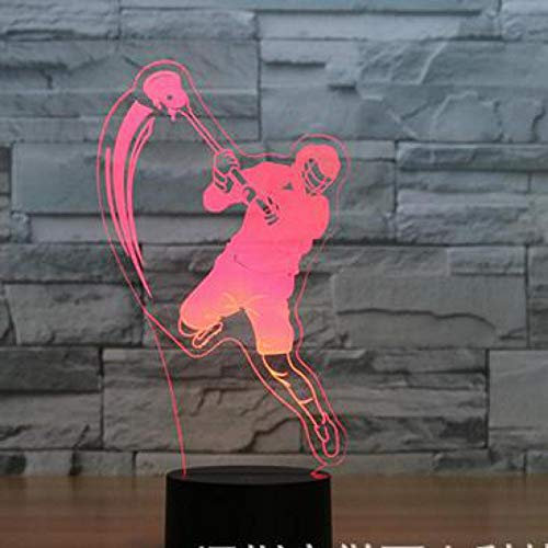 Jinson well 3D Eishockey spieler led licht Lampe optische Illusion Nachtlicht, 7 Farbwechsel Touch Switch Tisch Schreibtisch Dekoration Lampen perfekte mit Acryl USB Spielzeug