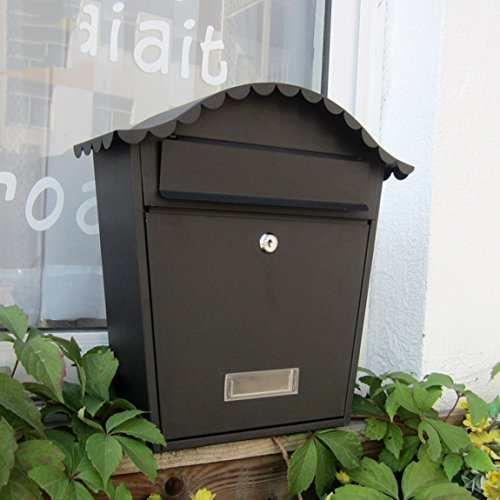 XXFFD Cassetta Postale chiudibile a Chiave for Esterno in Ferro battuto Villa Europea in Ferro battuto - 36 X 10,5 X 37 cm
