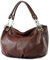 modamoda de IT40 Damen Leder/Nappaleder Schultertasche Hobo Bag handmade in Italy, Farbe:Kastanie