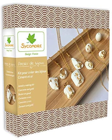 SYCOMORE Atelier de Bijoux - Kit pour créer des Bijoux - Ciment et Or ADB002