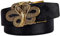 Dubulle Herren-Gürtel mit Ratschenverschluss, aus echtem Leder, abnehmbare Schnalle, automatische Schnalle, luxuriös, für Geschäfte Gr. M, A-a Gold Python Gürtel