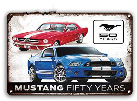 ivAZW Plaque en métal étain Signe Vintage Mustang Affiche en métal Plaque décorative rétro Garage Maison décoration Murale 20x30 cm 50588