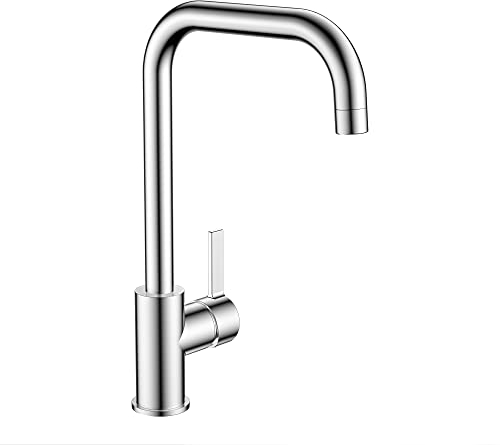 Krobec Robinet de cuisine en laiton, rotatif à 360 °, mitigeur en laiton à une poignée, haut, nouveau design moderne.