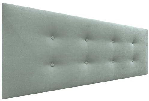 DHOME Kunstleder oder Stoff Kopfteil AQUALINE Pro mit 2 Reihen von Knöpfen gepolstertes Kopfteil Luxus Bett (160cm (Betten 150/160), Stoff Aquamarin)