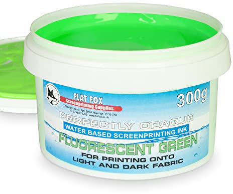 Flat Fox Impresión de pantalla Tinta a base de agua opaca (verde fluorescente, 300g)