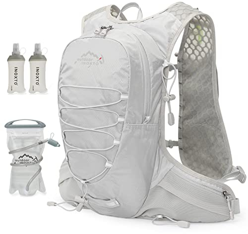 IX INOXTO Trinkweste und Wasserrucksack für Trailrunning, Marathon und Wandern (grau), 3 l