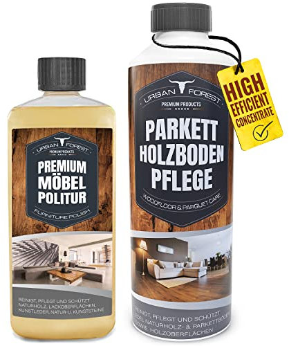 SPARSET Holz Öl farblos für Möbel-Pflege + Holz Bodenreiniger für Parkett & Holz Bodenpflege | Profi Holz-Pflege von URBAN FOREST | MADE IN GERMANY