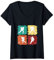 Damen Eishockey Trikot Vintage T-Shirt mit V-Ausschnitt