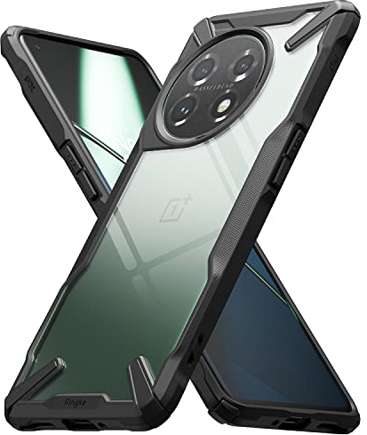 Ringke Fusion-X Kompatibel mit Oneplus 11 5G Hülle, [Fallschutz in Militärqualität] Handschlaufe Loch mit Fingerabdruckfest Handyhülle - Black