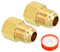 PATIKIL 1/2 SAE Mâle x 3/8 SAE Femelle Laiton Flare Tube Raccord, 2 Paquet Tuyau Raccord Réducteur Gaz Adaptateur Hexagone Couplage avec Ruban pour Plomberie CVC