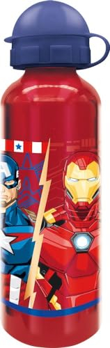 Marvel Gourde rouge pour enfants en aluminium Avengers 530 ml avec bec et bouchon de sécurité