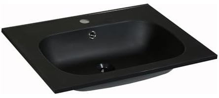 Vente-unique - Lavabo empotrado Okiwa - L 60cm x A 46cm x H 14.5cm - resina - negro