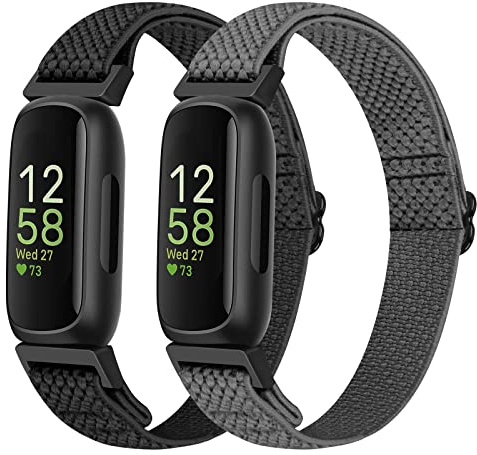 SHIJZWD Nylon Armband Kompatibel mit Fitbit Inspire 3/Inspire 2/Inspire/Inspire HR/Ace 3/Ace 2, Elastisches Verstellbares Ersatzarmband Dehnbare Sport Loop Armbänder für Damen Herren
