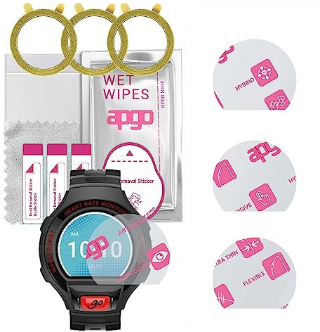 apgo 3 Stück Schutzglas, klar, kompatibel mit Alcatel OneTouch Go Watch Smartwatch, Hybrid 8H, Ersatz für Hartglas, Displayschutzglas, Bildschirmschutz, Displayschutz, kratzfest