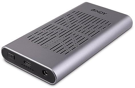 Lindy USB 3.2 Gen 2x2 Dual M.2 NVMe SSD Enclosure with Clone Feature